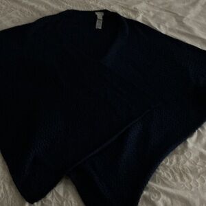 Chico's Dark Blue V-Neck Sweater wrap